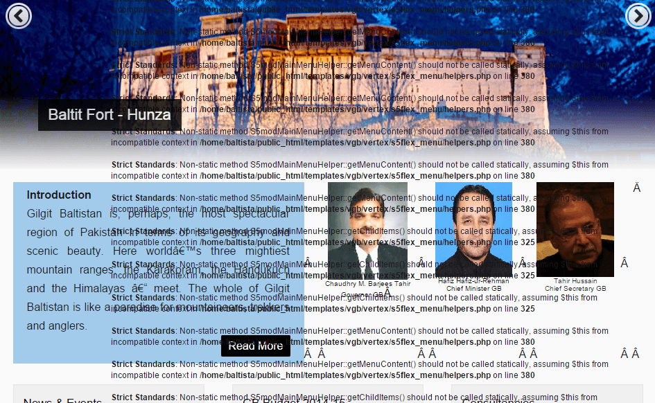 Gilgit-Baltistan tourism department website