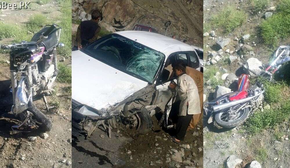 Two Critically Injured in Baseen as Car Hits Two Oncoming Bikes on Ghizer Road